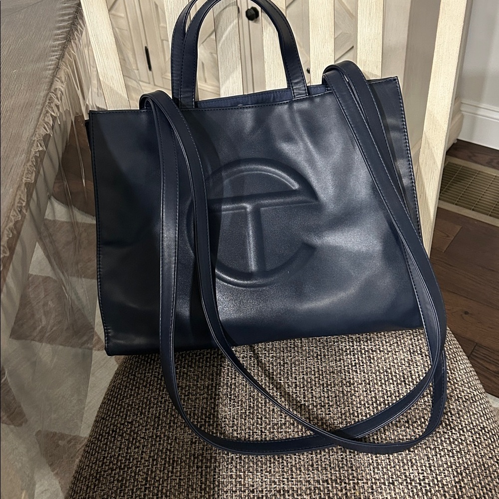 Telfar large Navy Blue Tote Bag